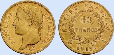 40 Francs NAPOLEON Tte laure Empire franais